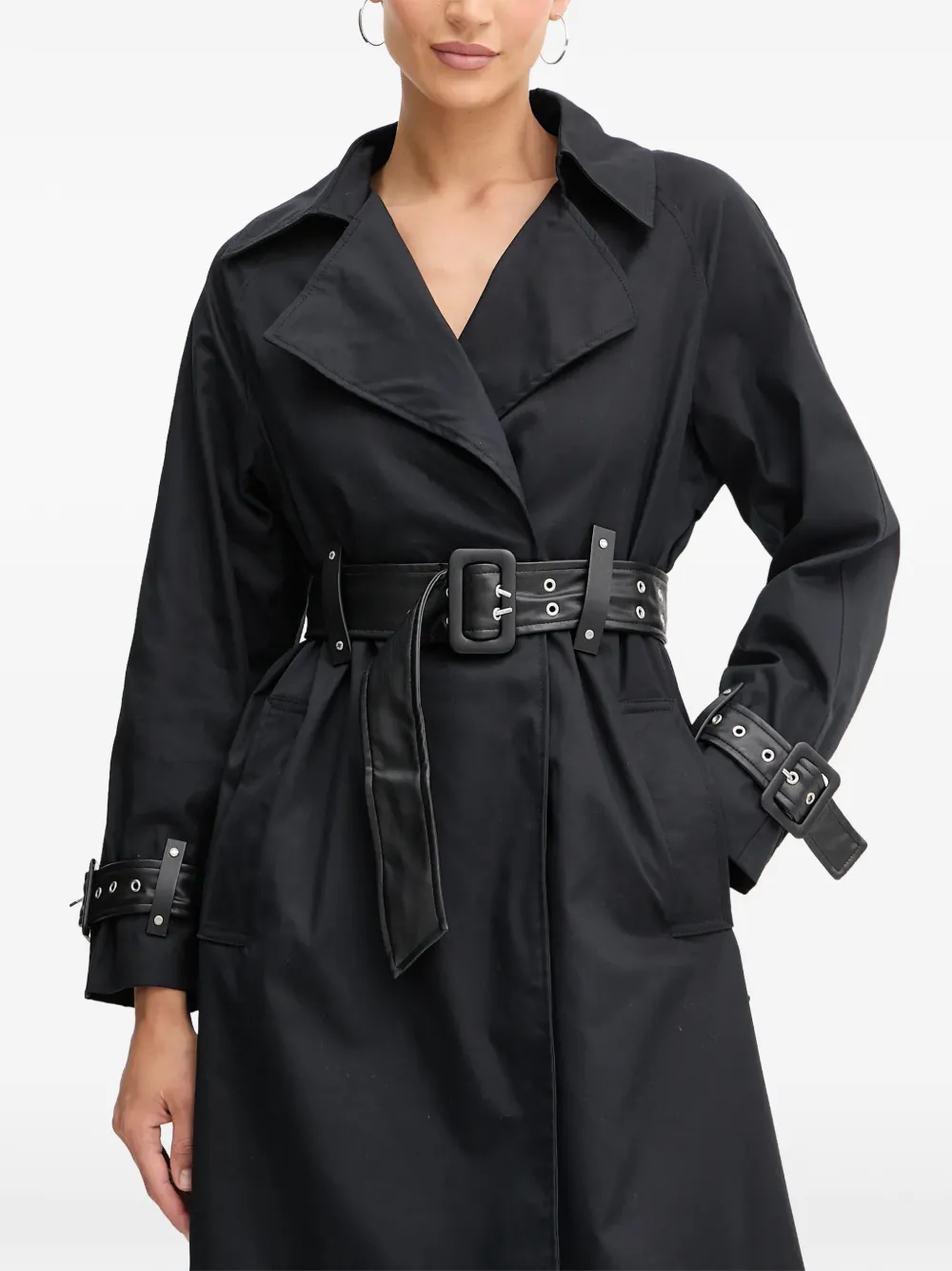  Guess Usa Belted Coat - Black 