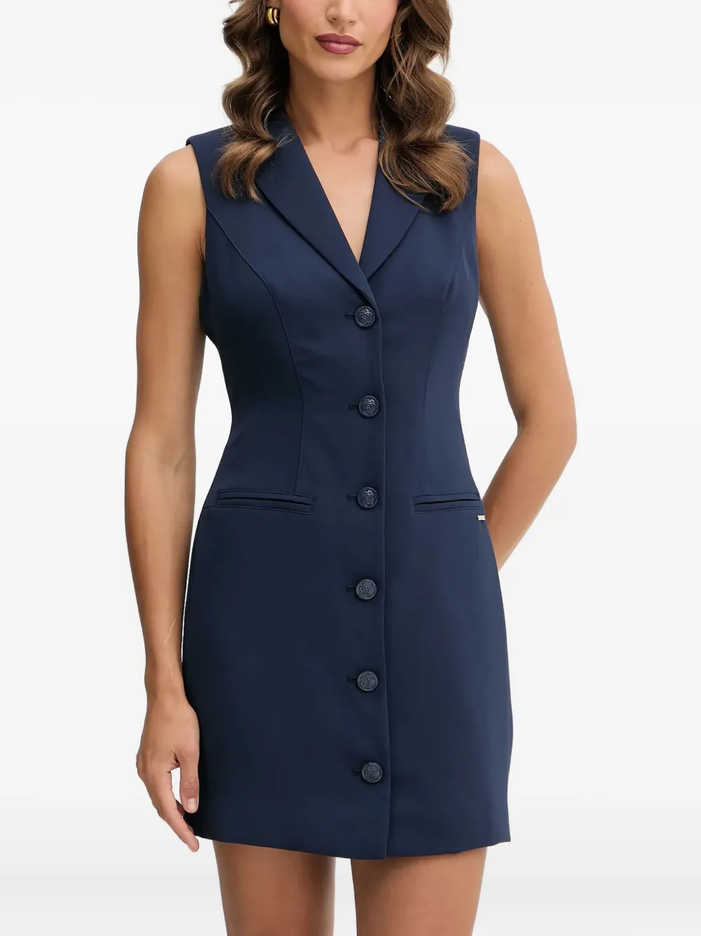 GUESS USA sleeveless button-front mini dress | Blue | Image 1