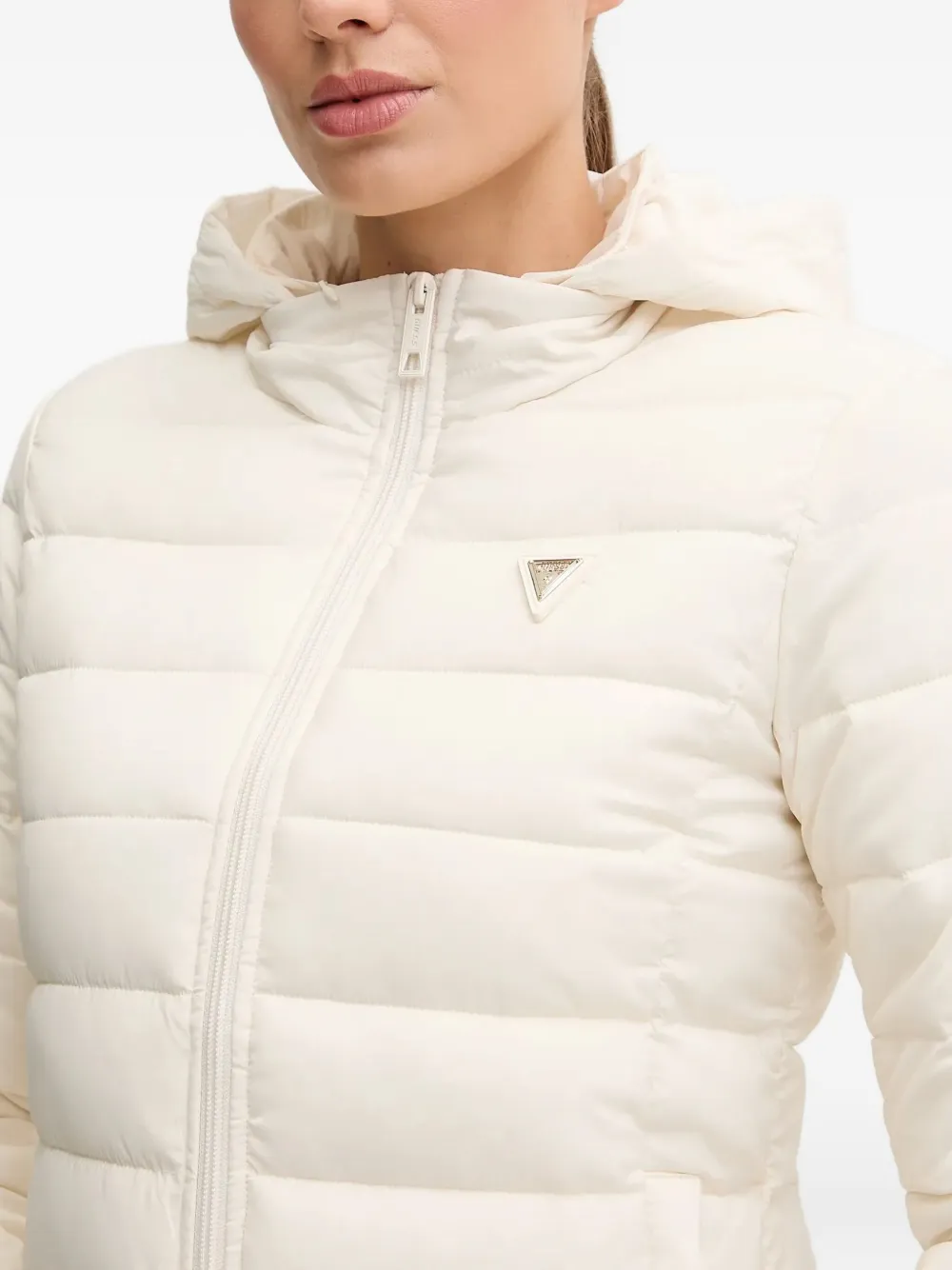 GUESS USA Solid donsjack met capuchon Beige