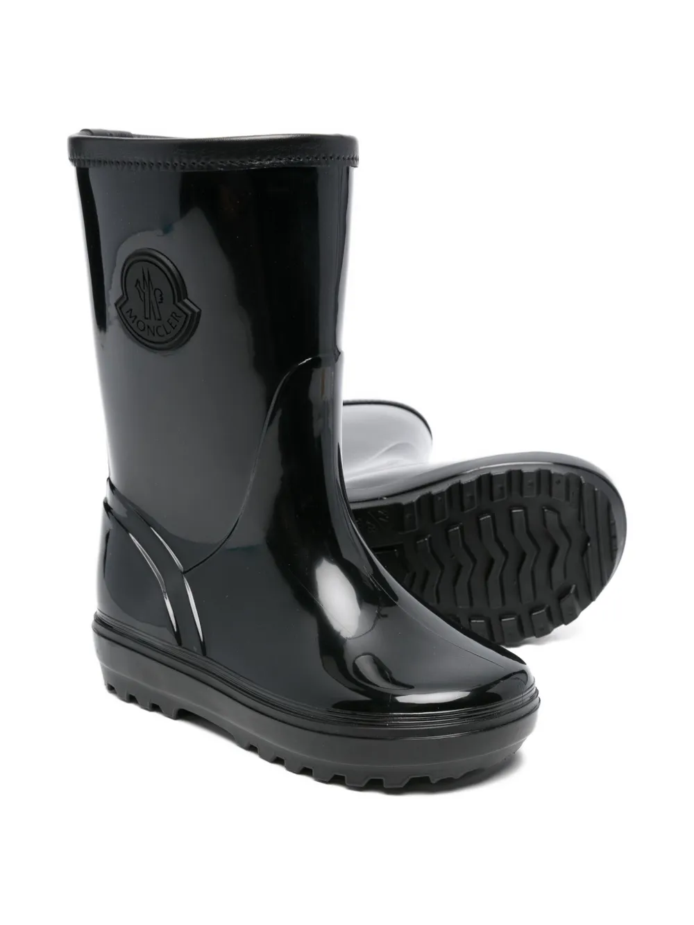 Moncler Enfant logo-plaque rubber boots - Zwart
