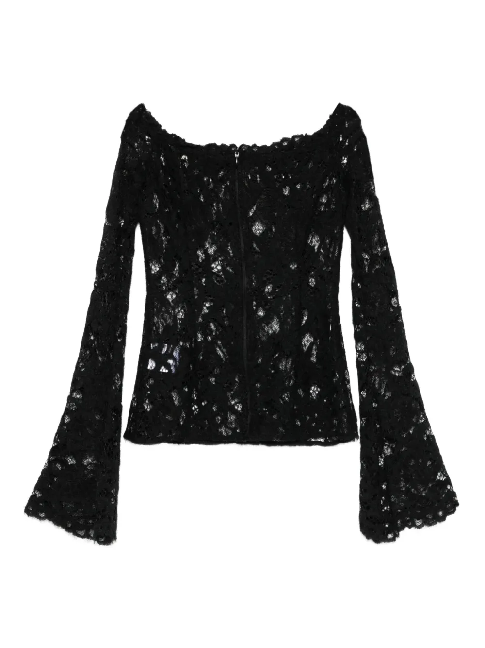 MANURI Nomi Lace off-shoulder top - Zwart