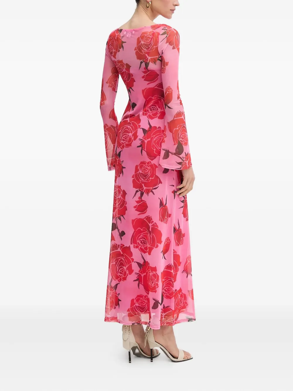 Never Fully Dressed Floral Long-sleeve Maxi Dress In Animal Print