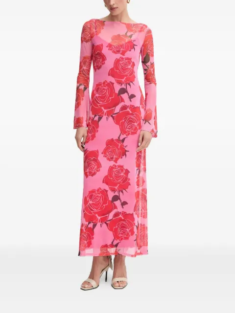 NEVER FULLY DRESSED floral long-sleeve maxi dress