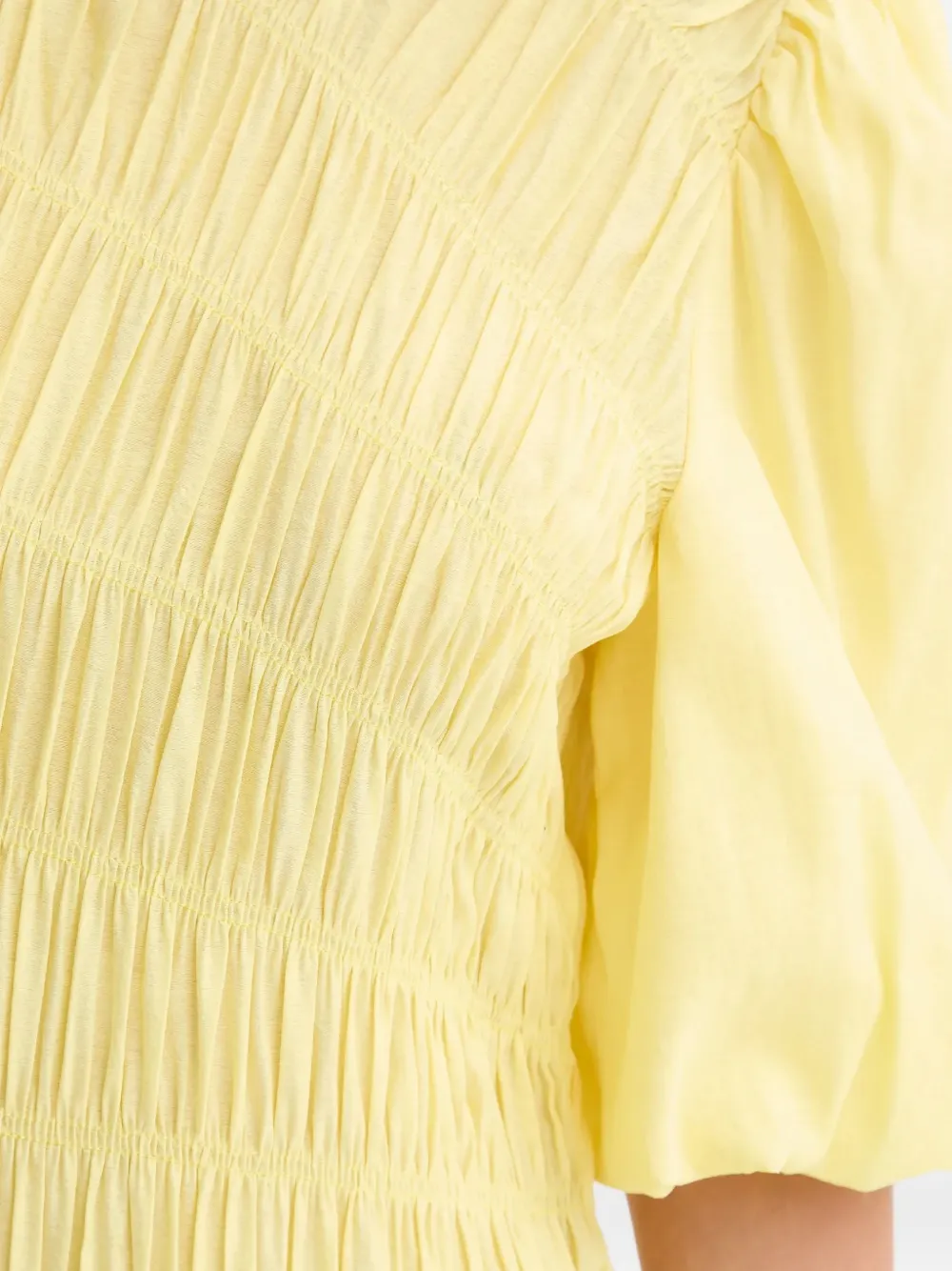 Nara Shirred Asymmetric Dress