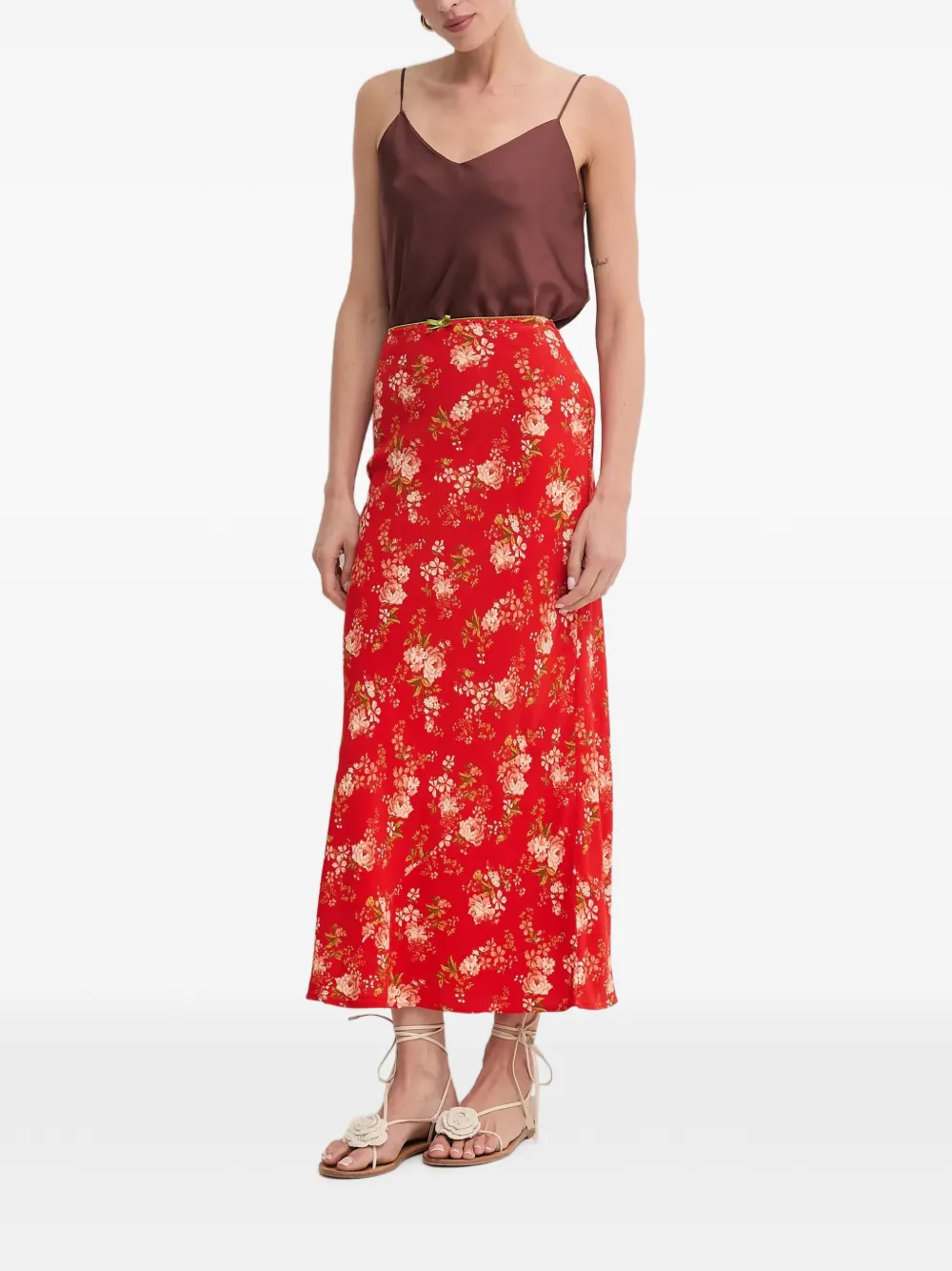  Never Fully Dressed Floral Long Skirt - Red 