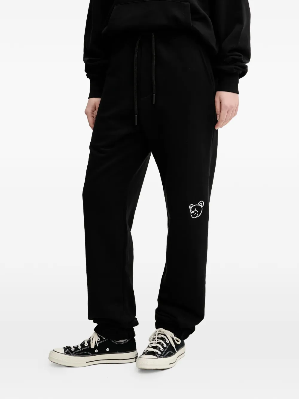Inbetweeners Embroidered Drawstring Track Pants In Black