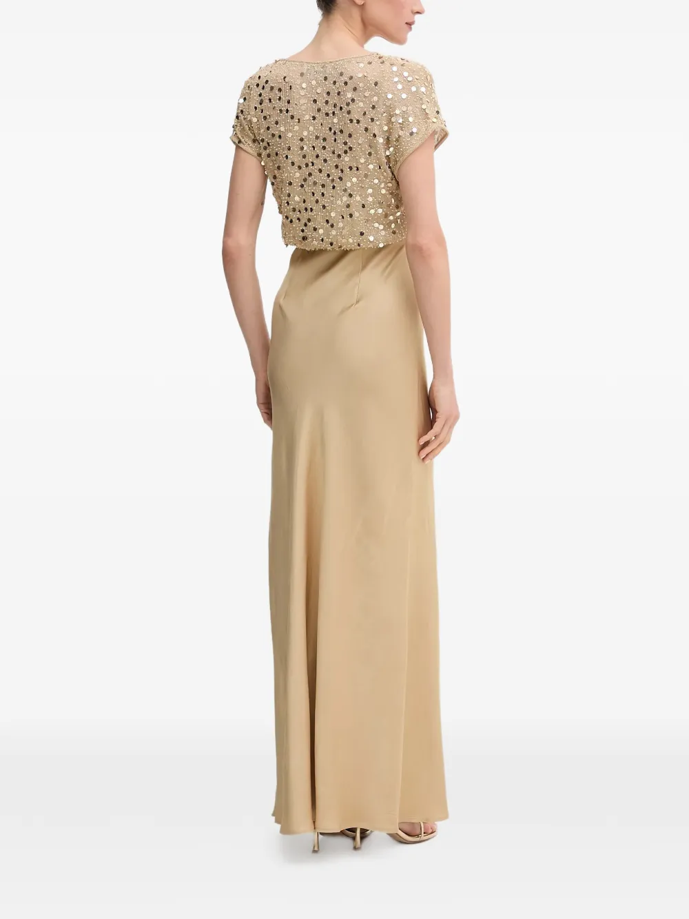  Never Fully Dressed Sequin V-neck Maxi Dress - Neutrals 
