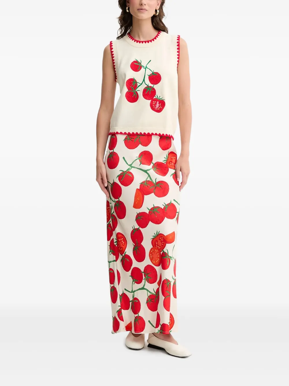 NEVER FULLY DRESSED tomato-embroidered top | Vests & Tank Tops | Image 2