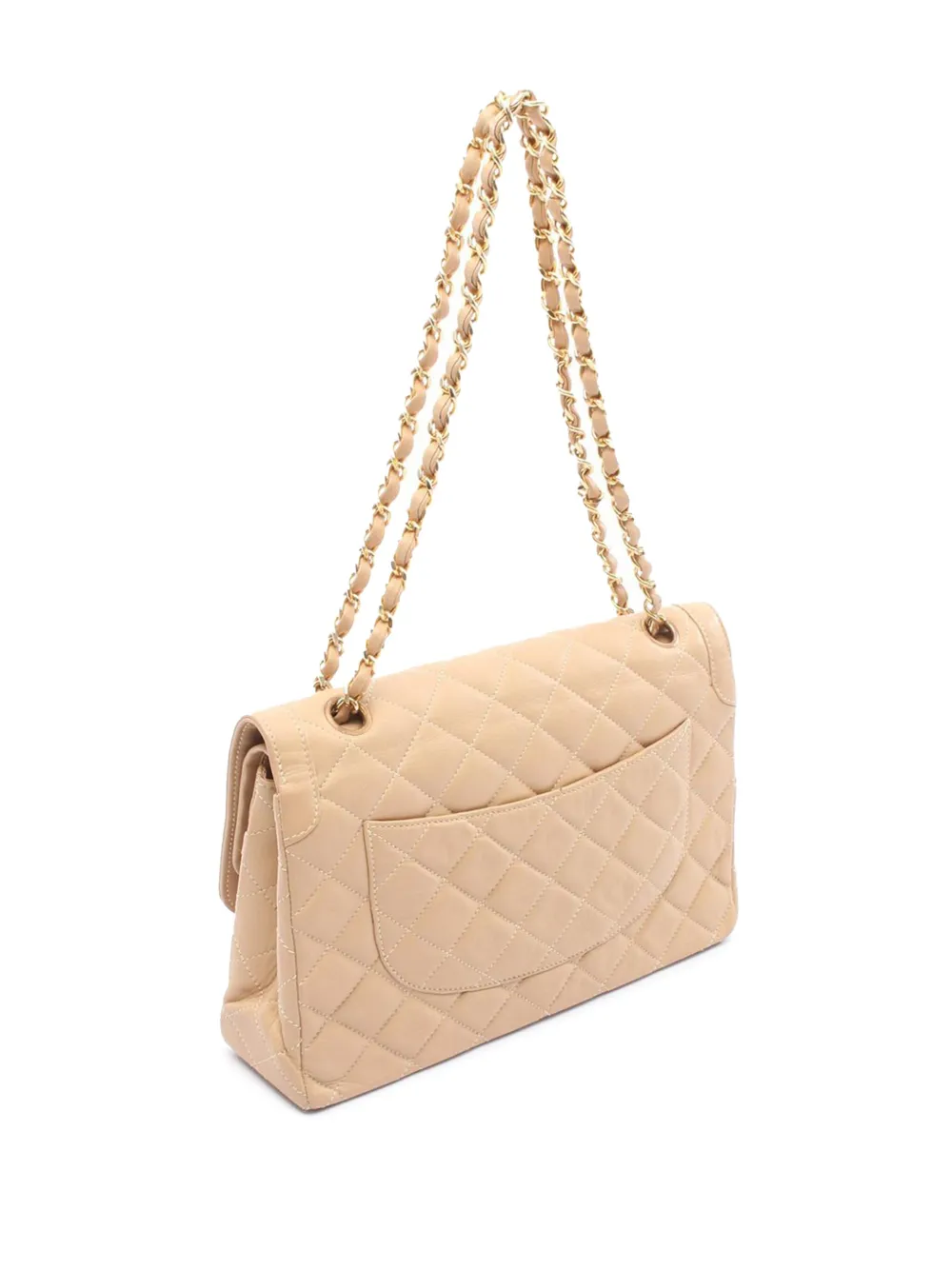 Pre-owned Chanel 1991-1994 Paris Limited Edition Medium Cc Quilted Lambskin Double Flap Shoulder Bag In Brown