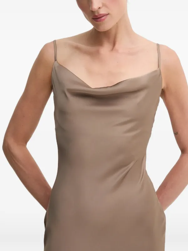 bardot brown maxi dress Brown Off-Shoulder Maxi Dress