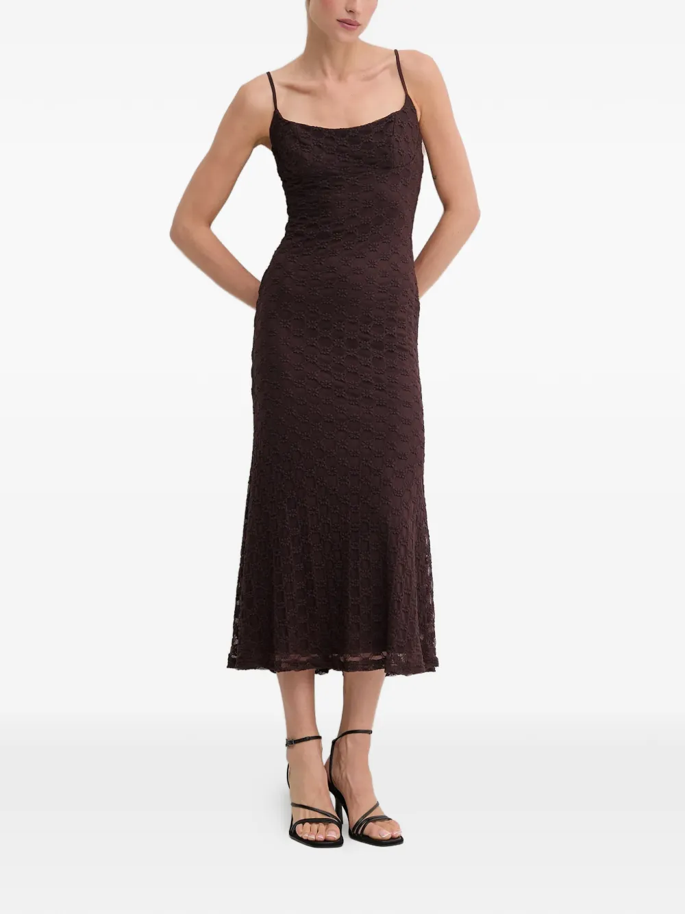 Bardot Adoni floral-pattern midi dress - Bruin