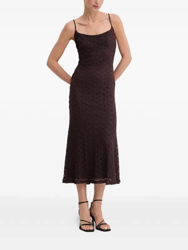 Bardot Adoni floral-pattern Midi Dress | Brown | FARFETCH