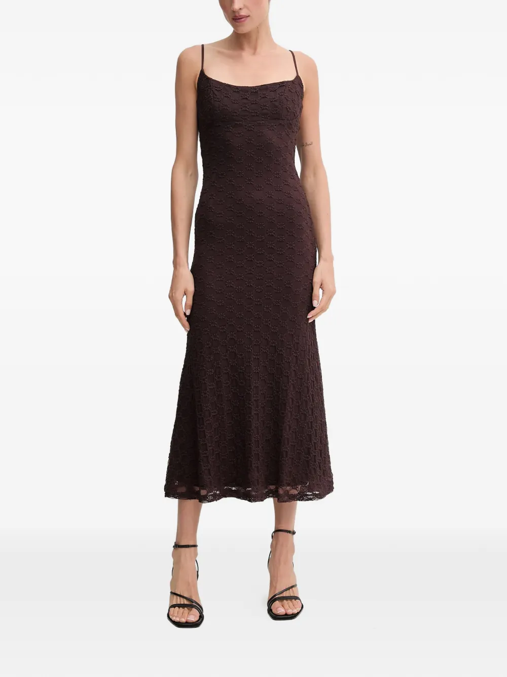 Bardot Adoni floral-pattern midi dress - Marrone