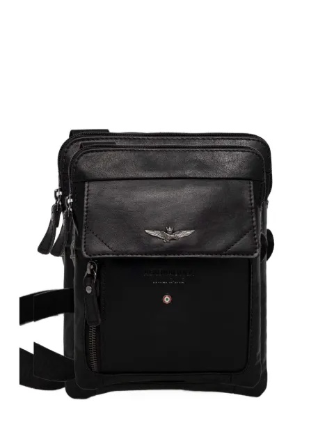 Aeronautica Militare logo-plaque leather belt bag