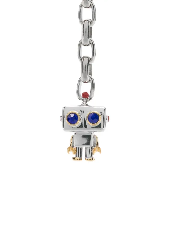 Paul Smith Robot Keyring Silver FARFETCH ID