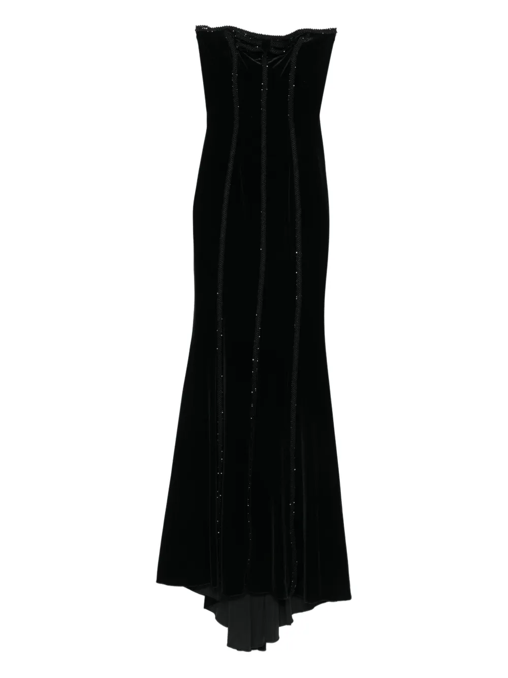 NISSA embellished maxi dress Zwart