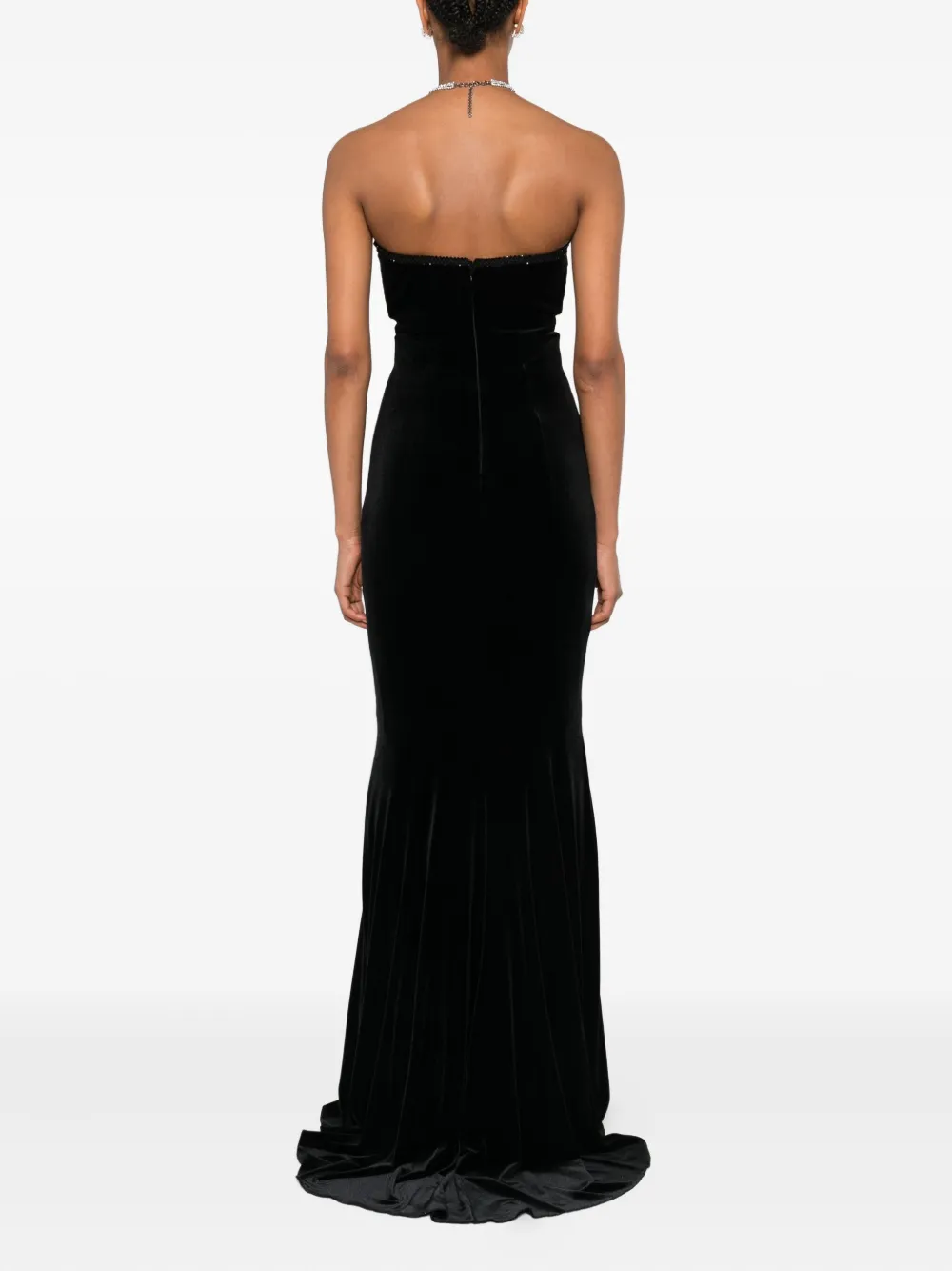 NISSA embellished maxi dress Zwart