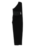 NISSA one-shoulder sheer-insert maxi dress - Black