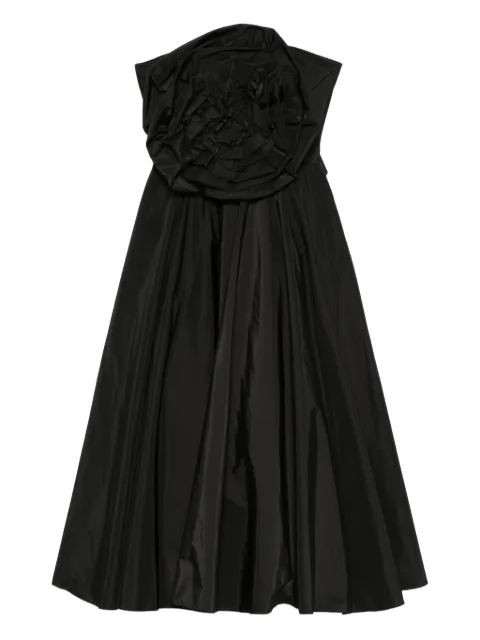 NISSA rose-embellished A-line midi dress