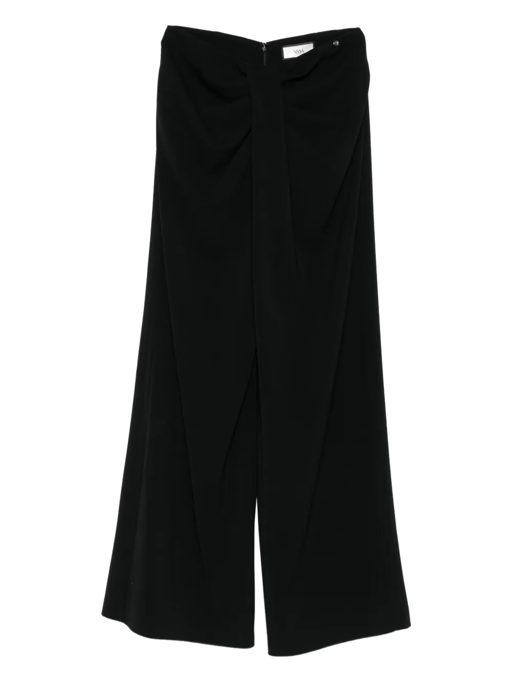 NISSA draped-front trousers Zwart