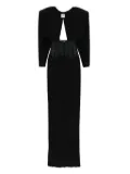 NISSA padded-shoulder panel-insert maxi dress - Black