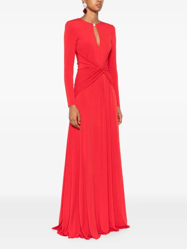 red net maxi dress Juno Red High Neck Maxi Knit Dress