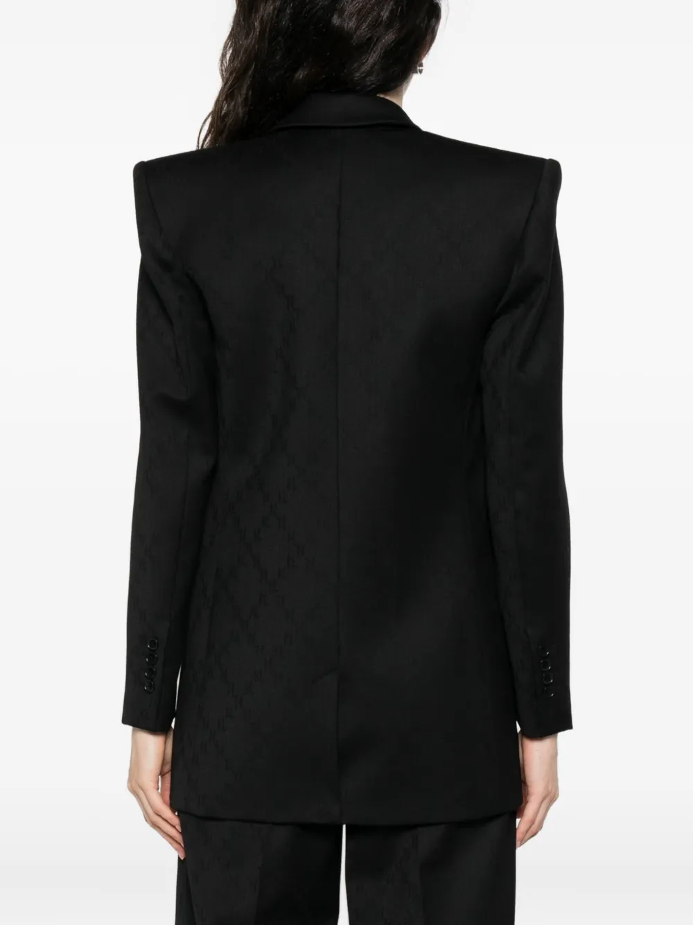 Nissa Double-breasted Textured Jacket In Black