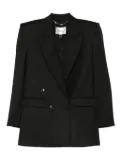 NISSA double-breasted textured jacket - Black