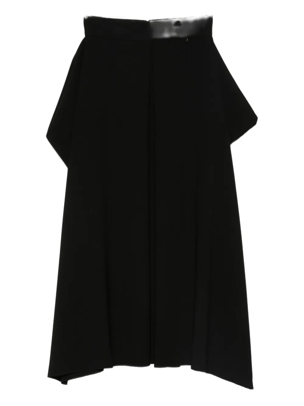 Nissa Pleated Asymmetric Midi Skirt In Black