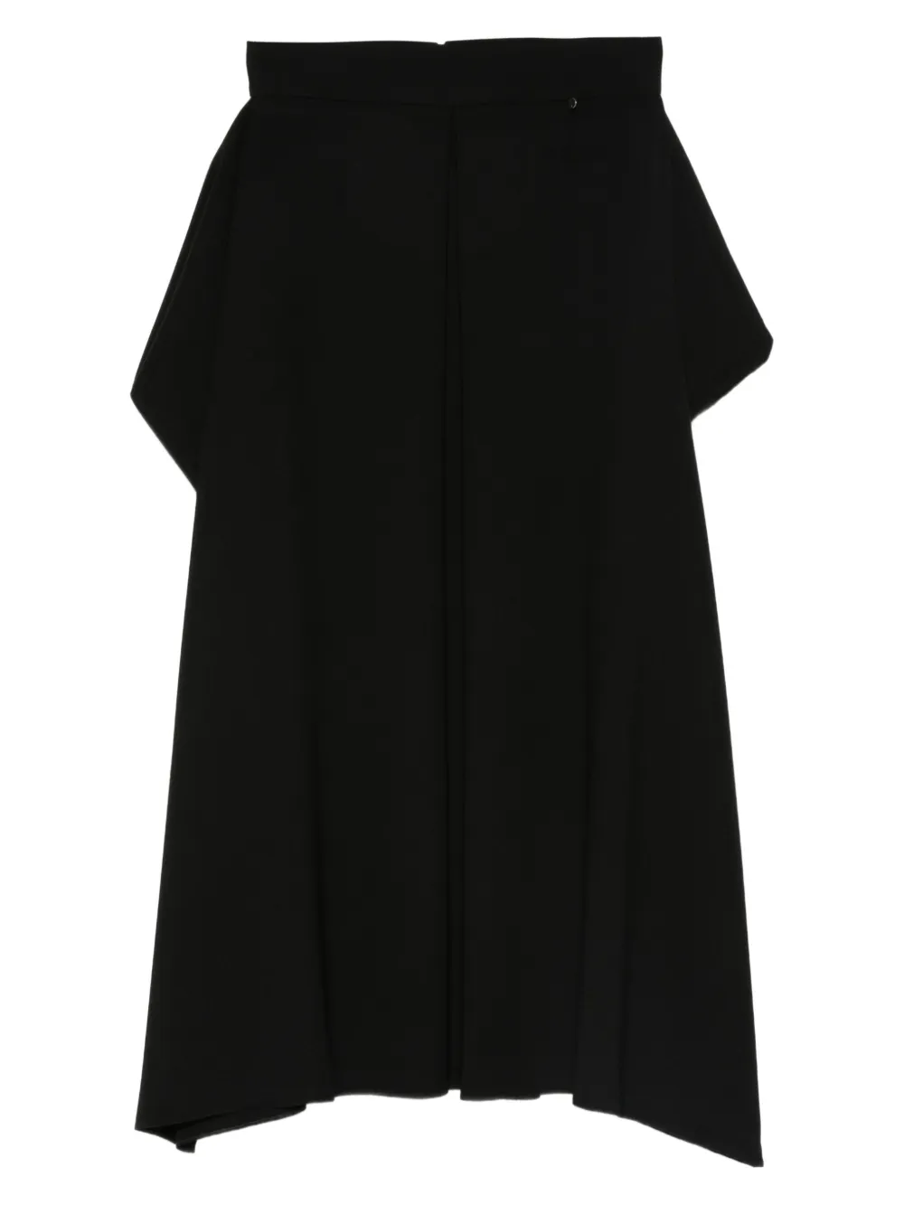 NISSA pleated asymmetric midi skirt | Black | Image 1