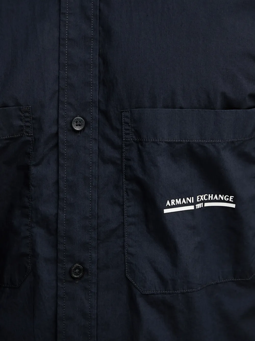Armani Exchange Overhemd met zak Blauw