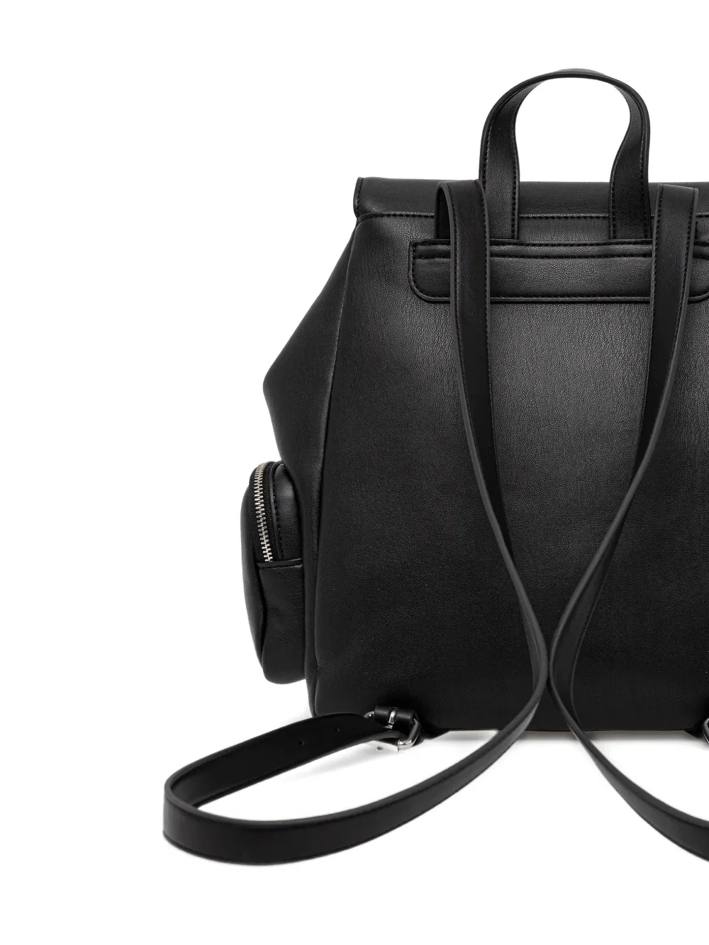 Armani Exchange Flap-pocket Top-handle Backpack In Black