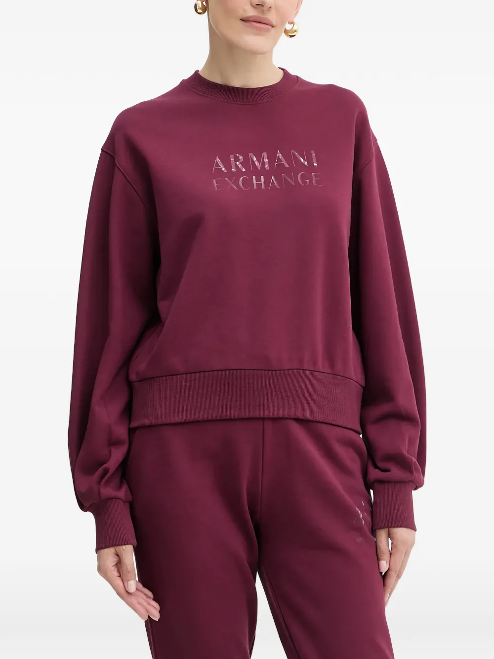 Armani Exchange logo crew neck top - Rosso