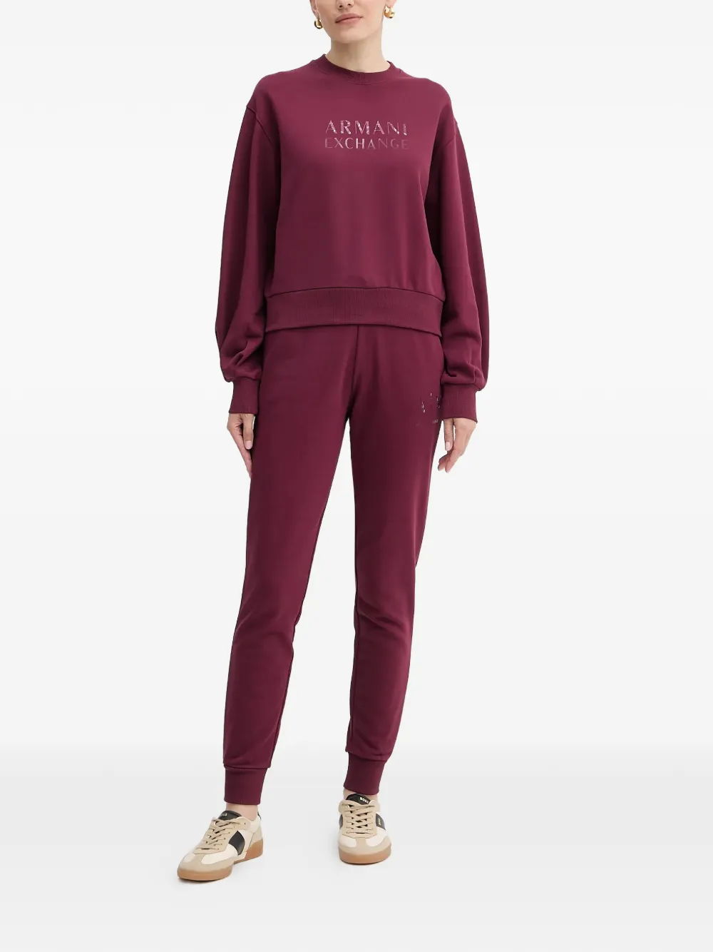 Armani Exchange Top met ronde hals en logo Rood