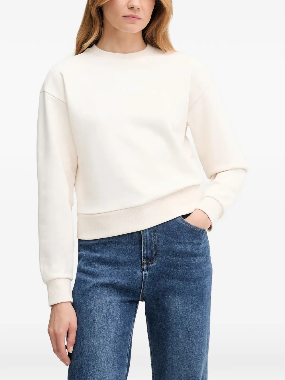 Armani Exchange ribbed cuffs sweatshirt - Toni neutri