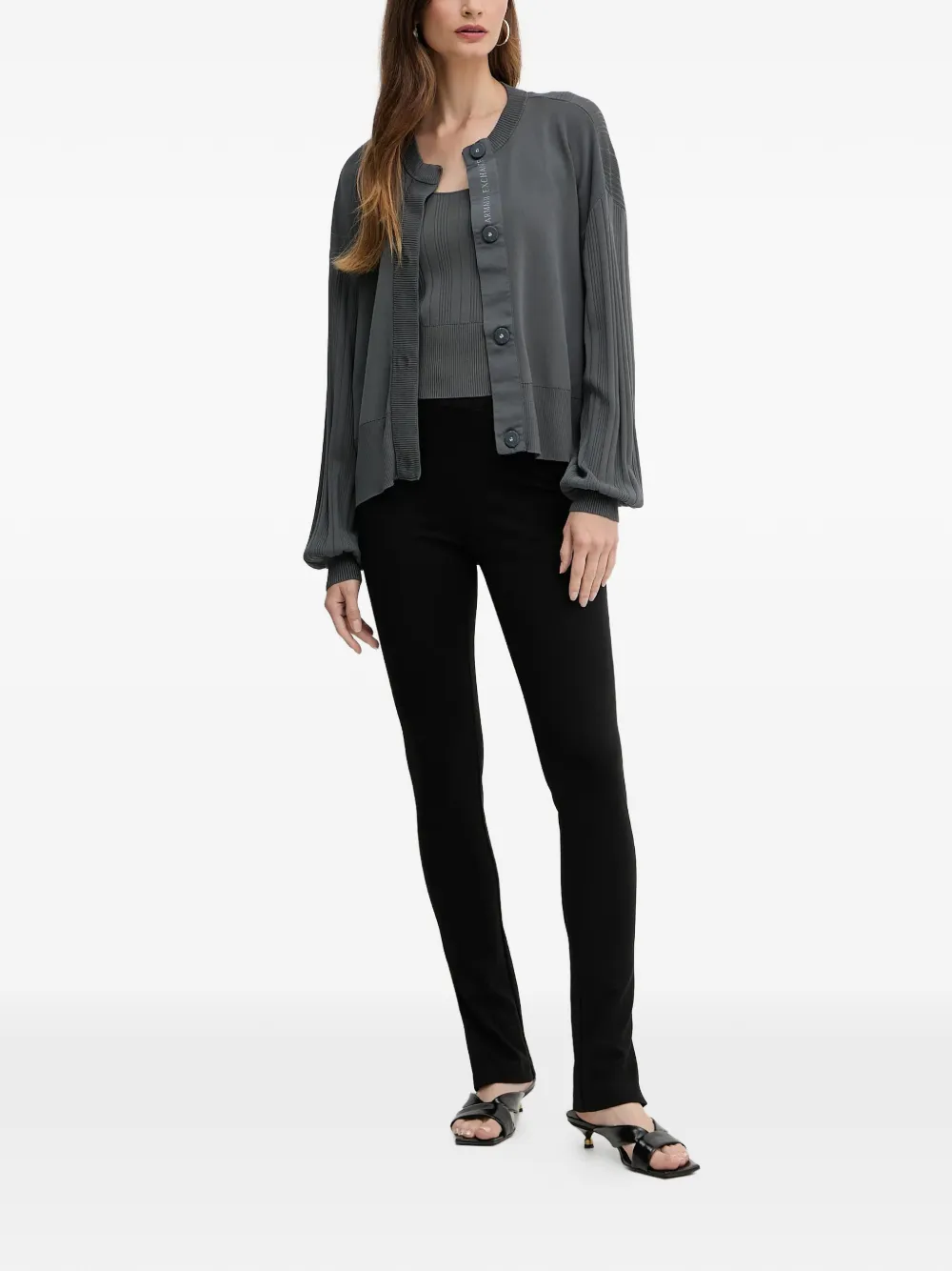  Armani Exchange Ribbed Top - Grey 