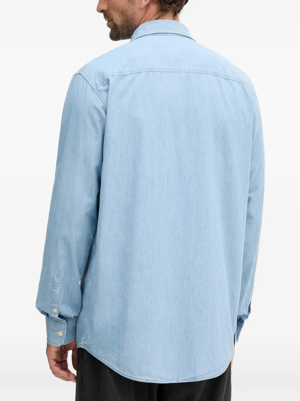  Armani Exchange Pocket Embroidered Shirt - Blue 