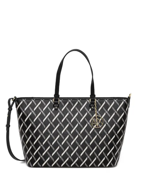 Armani Exchange logo-charm tote bag