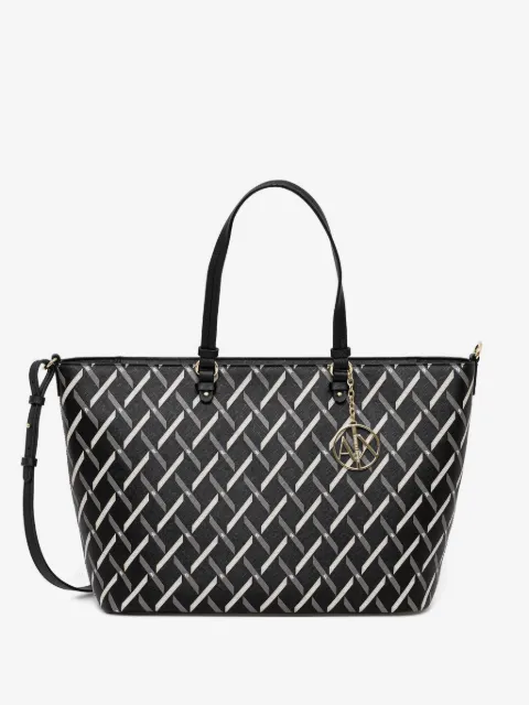 Armani Exchange tote con aplique del logo