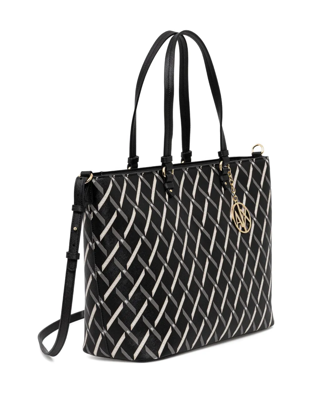 Armani Exchange logo-charm tote bag - Zwart