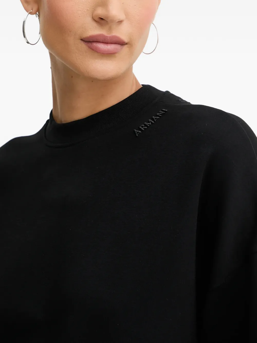 Armani Exchange Sweater met hoge hals Zwart