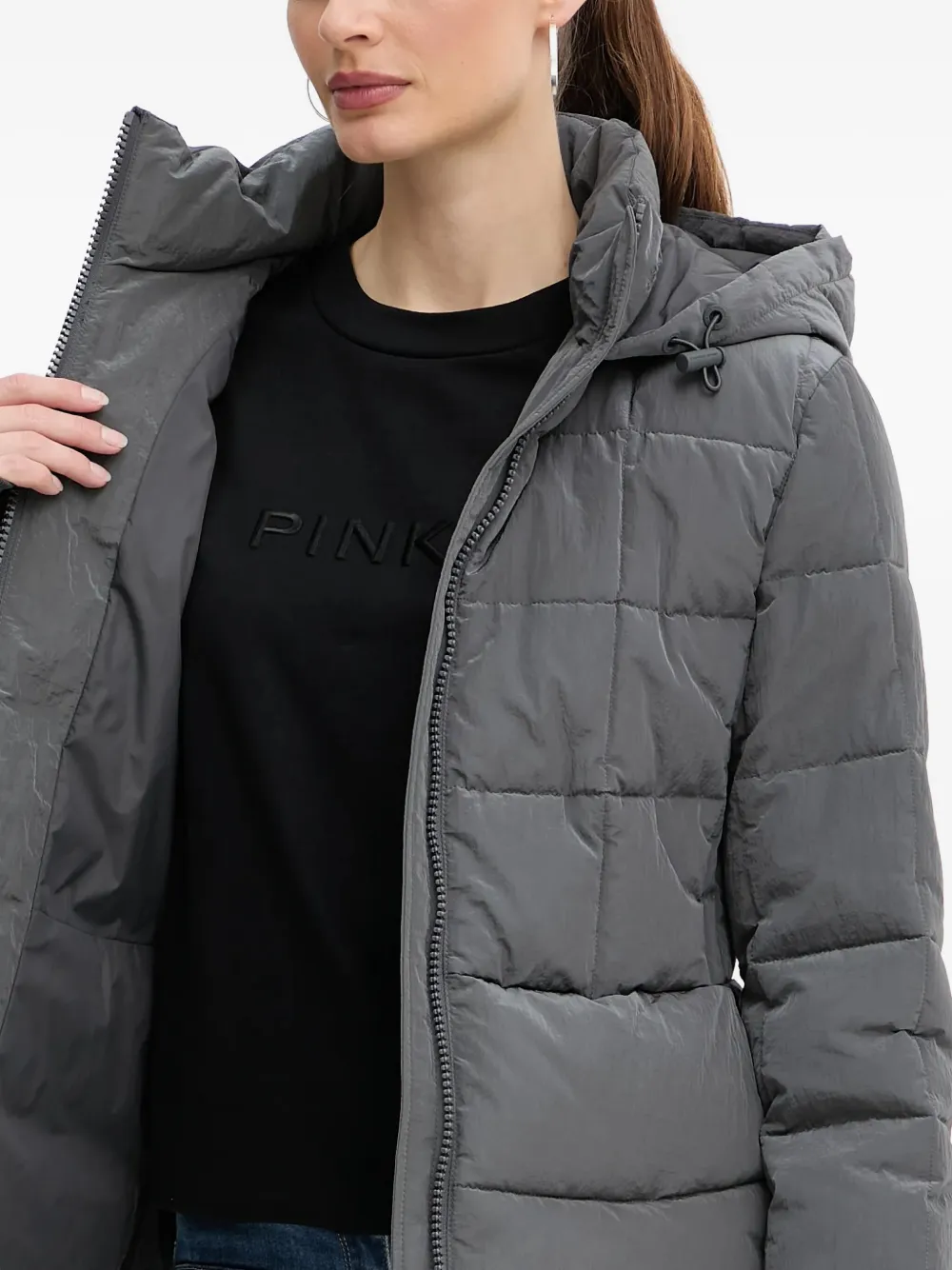 Armani Exchange Hooded Padded Jacket In Gray