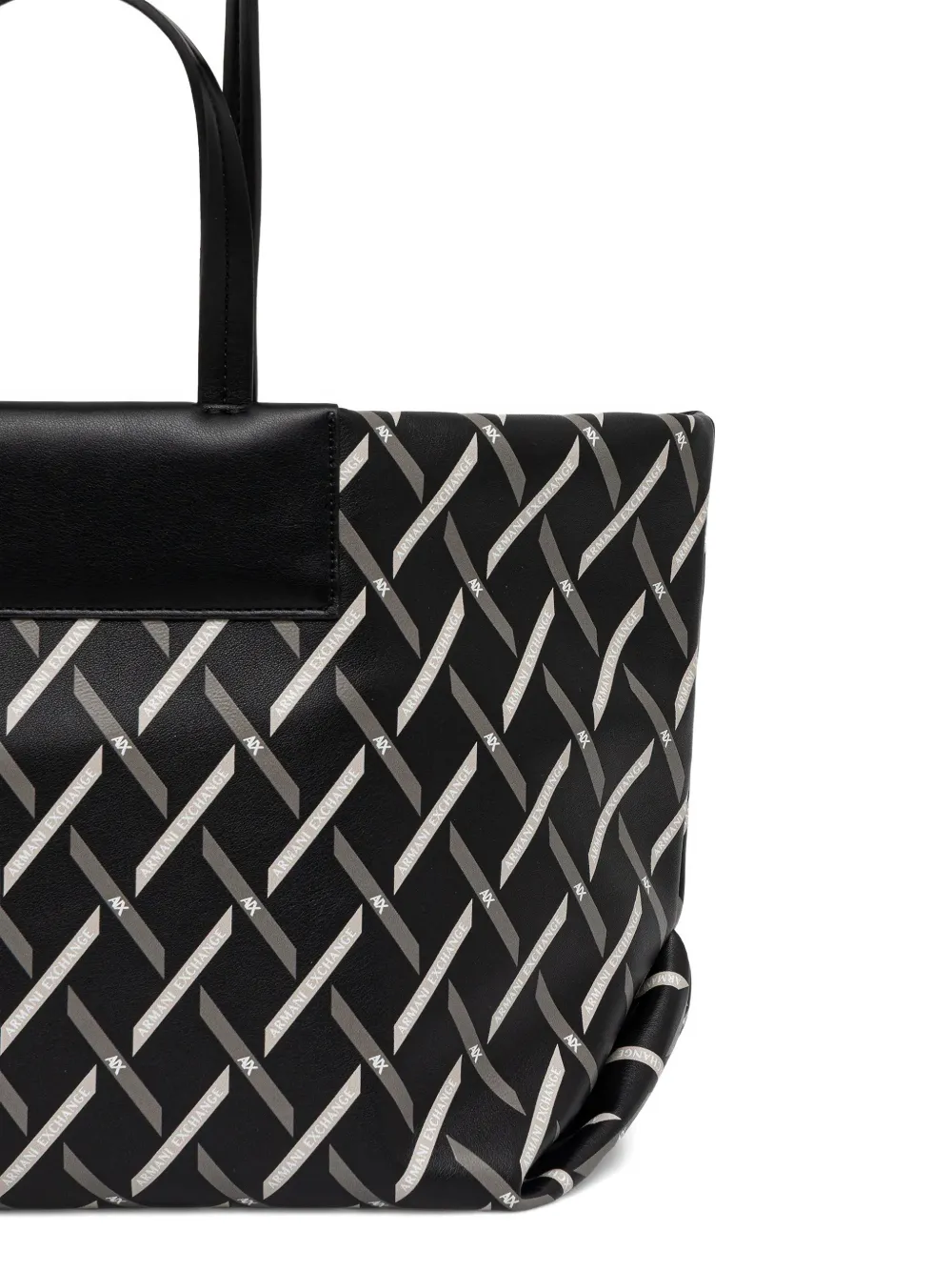  Armani Exchange Patterned Pocket Tote Bag - Black 