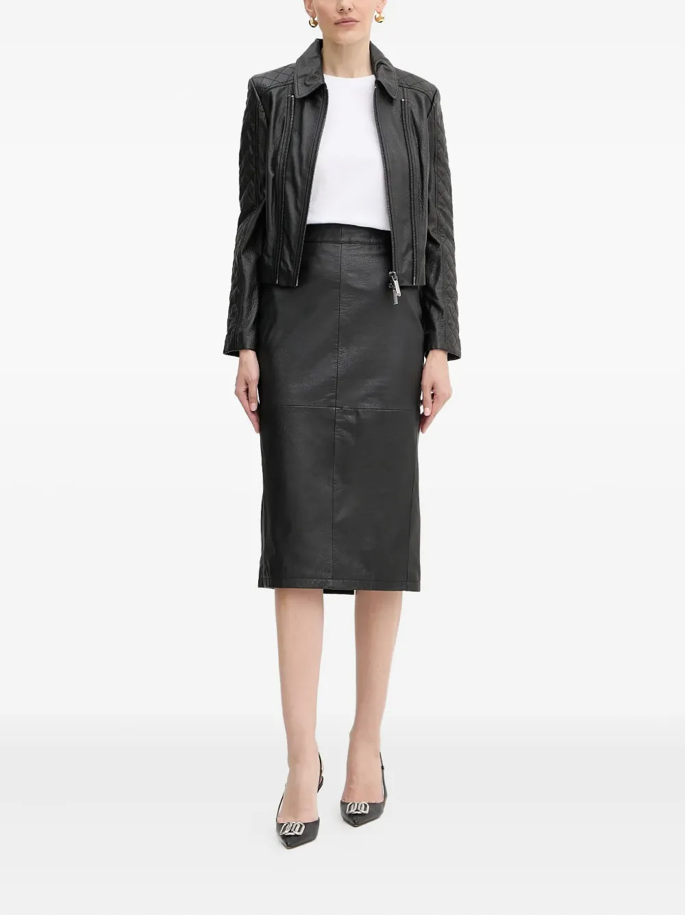 Armani Exchange Quilted Zip Jacket In Black