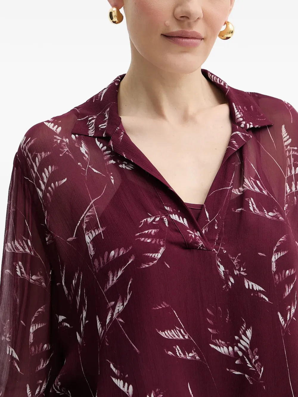 Armani Exchange Shirt met bloemenprint Paars