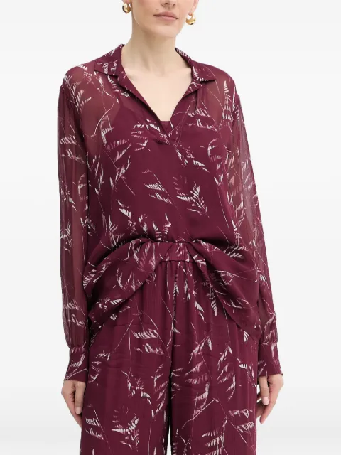 Armani Exchange floral-print long-sleeve blouse
