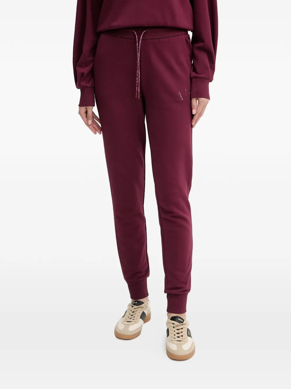 Armani Exchange logo-detail drawstring track pants - Rosso