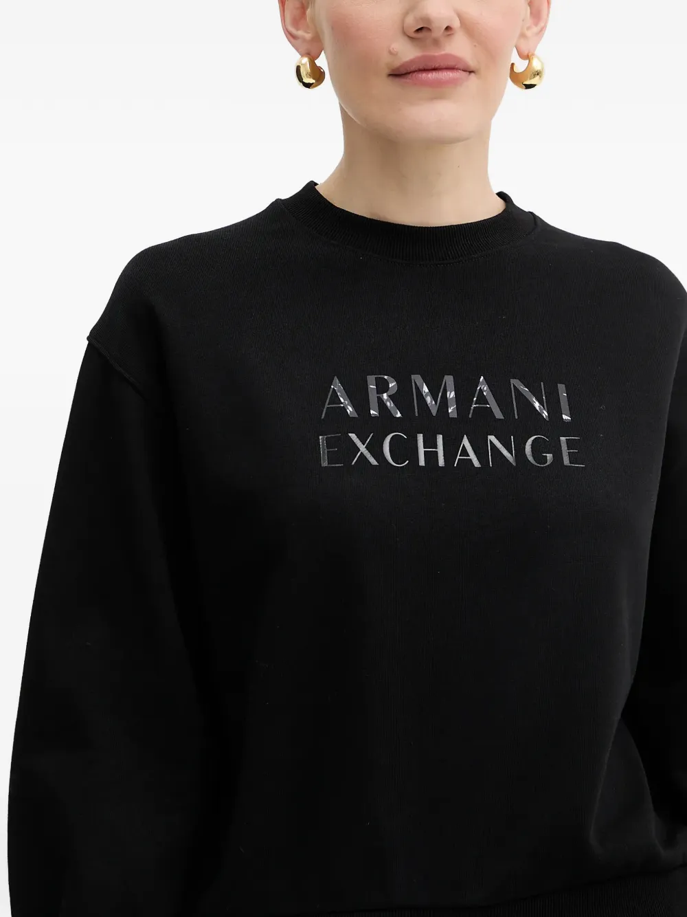 Armani Exchange Sweater met logo Zwart