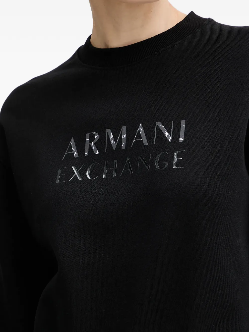 Armani Exchange Sweater met logo Zwart