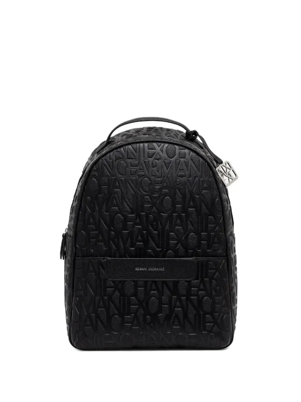 armani exchange backpack leather Liz Pebble S imitation black With dimensions approximately 45 cm in height grey/black backpack Men's Backpacks ARMANI